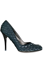 SALVATORE FERRAGAMO - NABUK PAILLETTE SCALE GABBI PUMPS