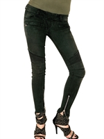BALMAIN - STRETCH DENIM BIKER JEANS