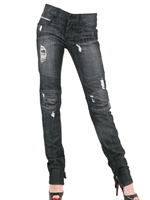 ROCKSTAR - STRETCH DENIM BIKER JEANS