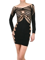 MARK FAST - ELASTOMERIC THREE QUARTER SLEEVE DRESS