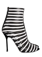 SERGIO ROSSI - STRIPY PEEP TOE LOW BOOTS