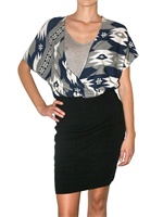 YIGAL AZROUEL - PRINTED COTTON KNIT DRESS - MULTI