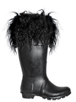HUNTER - FUR TRIM RUBBER BOOTS
