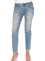 PREMIUM BY JACOB COHEN - CROPPED DESTROYED DENIM JEANS