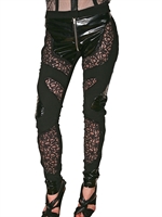PREEN - SCHMAL GESCHNITTENE HOSE AUS SPITZE UND PVC