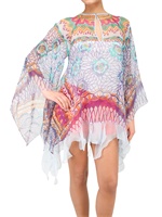 ZANDRA RHODES - CHIFFON TOP MIT ROSENDRUCK