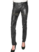LOHA VETE - LEATHER AND DENIM JEANS