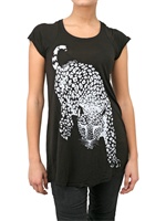 LAUREN MOSHI - LEOPARD JERSEY T-SHIRT