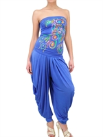 STELLA JEAN - HANDPAINTED STRAPLESS JERSEY JUMPSUIT