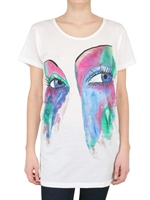 CIVICO 324 - HANDBEMALTES EYE JERSEY T-SHIRT