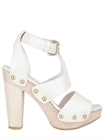 STUART WEITZMAN - WOOD AND LEATHER SANDALS