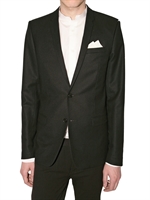 DIOR HOMME - LEATHER INSERT FELT WOOL JACKET
