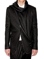 DIOR HOMME - ASYMETRIC SCARFED JERSEY JACKET