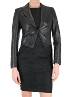 JOHN RICHMOND - BACK EMBROIDERED TAILCOAT/ LEATHER JACKE