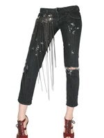 DSQUARED - JEANS CROPPED SLIM MIT KETTEN