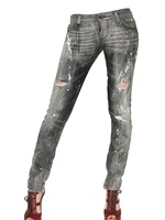 DSQUARED - JEANS MIT FARBSPRITZER DISTROYED LOOK