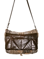 MISSONI - BORSA A TRACOLLA DI PELLE E STOFFA