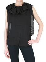 LANVIN - CHIFFON AND JERSEY TOP