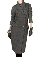 LANVIN - WASHED MINI HOUNDS TOOTH COAT