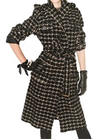 LANVIN - WASHED MAXI HOUNDS TOOTH COAT