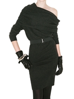 LANVIN - BELTED WOOL KNIT DRESS
