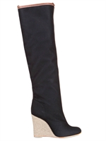 CHRISTIAN LOUBOUTIN - 100MM JESSY FLANNEL ESPADRILLA WEDGES