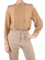 SALVATORE FERRAGAMO - CREPE LUREX BOW SHIRT