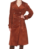 SALVATORE FERRAGAMO - LONG SUEDE TRENCH COAT