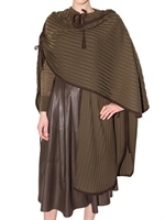 SALVATORE FERRAGAMO - PLEATED WOOL KNIT CAPE SWEATER
