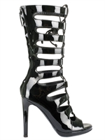 CHRISTOPHER KANE - PATENT LACE UP OPEN TOE BOOTS