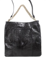 ELENA GHISELLINI - SCHULTERTASCHE TEXTURED LAMMLEDER GOLDKETTE
