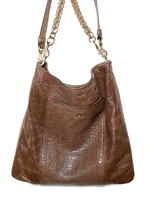 ELENA GHISELLINI - TEXTURE NAPPA GOLD CHAIN SHOULDER BAG