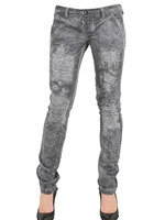 SPACE - DISTRESSED DENIM COTTON JEANS