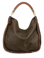YVES SAINT-LAURENT - BORSA A SPALLA WOODY DI PELLE LAVATA