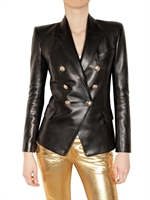 BALMAIN - DOUBLE BREASTED LEATHER JACKET