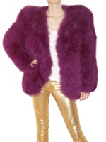 BALMAIN - COLOURED FEATHER FUR COAT