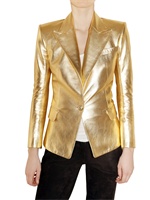 BALMAIN - SOFT METALLIC NAPPA LEATHER JACKET