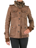 GOLD BUNNY - MURMASKI COLLAR LEATHER JACKET