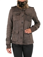 GOLD BUNNY - MURMASKI COLLAR LEATHER JACKET