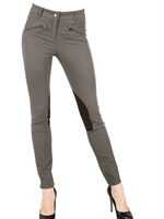 PAMELA HENSON - COTTON CHECK LEATHER PATCH TROUSERS
