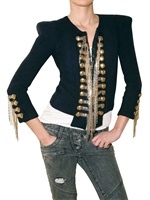 BALMAIN - EMBROIDERED MILITARY KNIT JACKET