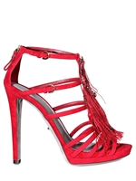 SERGIO ROSSI - 120MM SUEDE PEACOCK FEATHER SANDALS
