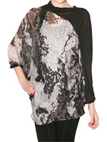 YIGAL AZROUEL - TOP IN CHIFFON UND JERSEY
