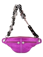 AKKESOIR - PYTHON AND CHAIN FANNY PACK SHOULDER BAG
