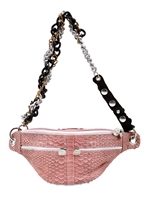 AKKESOIR - PYTHON AND CHAIN FANNY PACK SHOULDER BAG