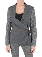 RICHARD NICOLL - WOOL FLANNEL AND TWILL CHECK JACKET