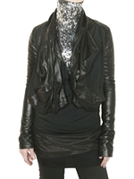 TROSMAN - CRINKLED RUFFLE LEATHER JACKET