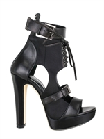 VERSUS - 135MM VELVET AND SATIN SANDALS