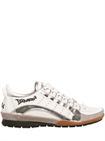 DSQUARED - PATENT PIPING MESH AND SUEDE SNEAKERS