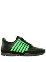 DSQUARED - SIDE PATENT STRIPES CALFSKIN SNEAKERS